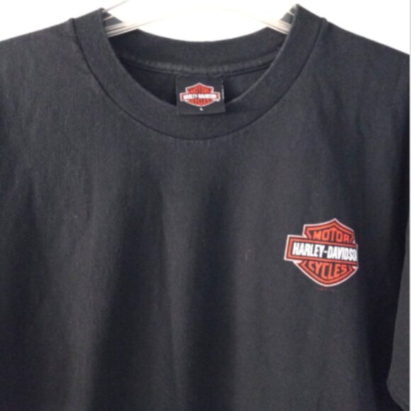 Genuine Harley-Davidson Men’s T-Shirt Sz Large Black Akron Ohio Dealer Tee EUC - Picture 4 of 11